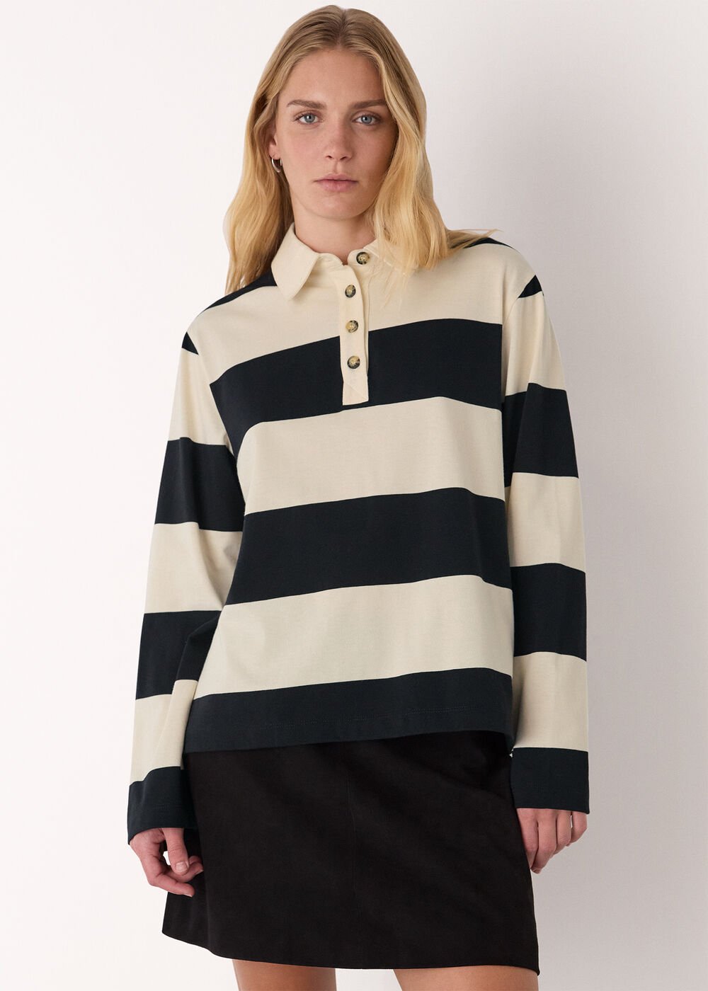 Ivory/Multi Stripe Polo Shirt