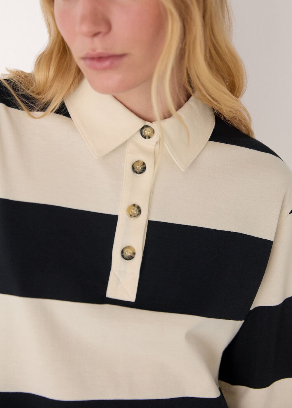 Ivory/Multi Stripe Polo Shirt