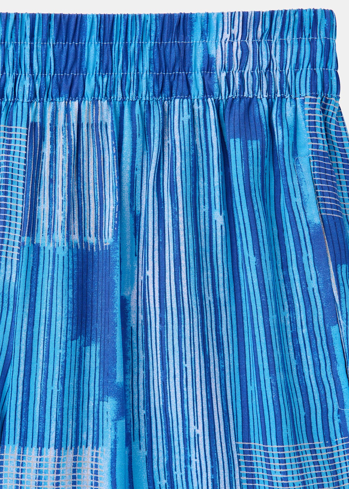 Blue/Multi Stripe Print Cropped Trouser