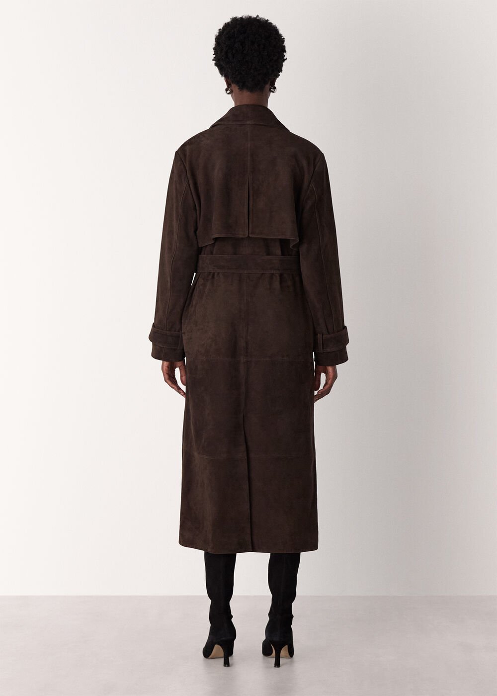 Chocolate Suede Trench Coat