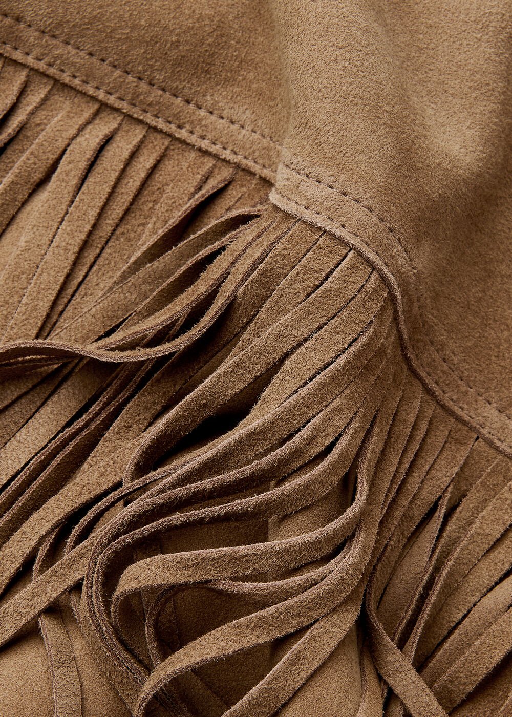 Taupe Tassel Suede Jacket