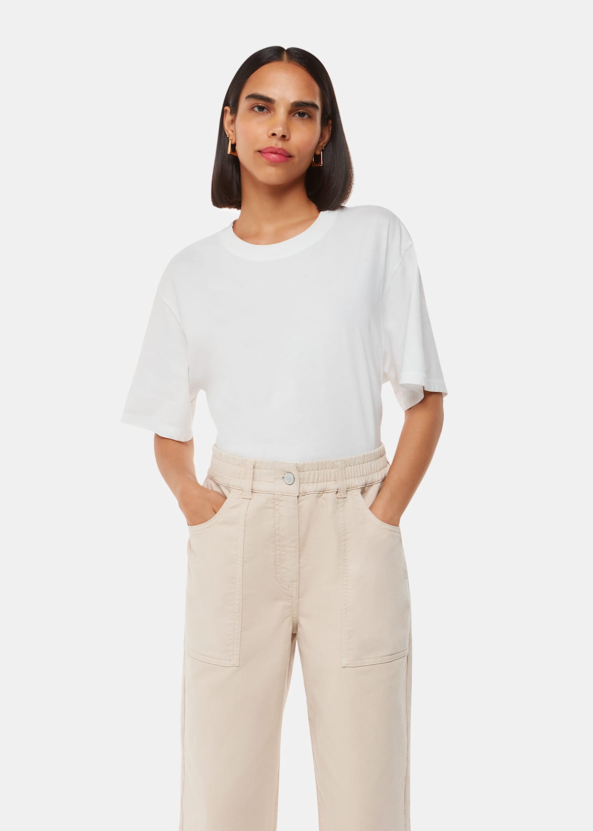 Neutral Tessa Casual Trouser