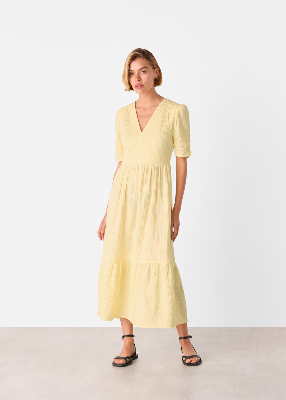 Butter Textured Cotton Midi Dress