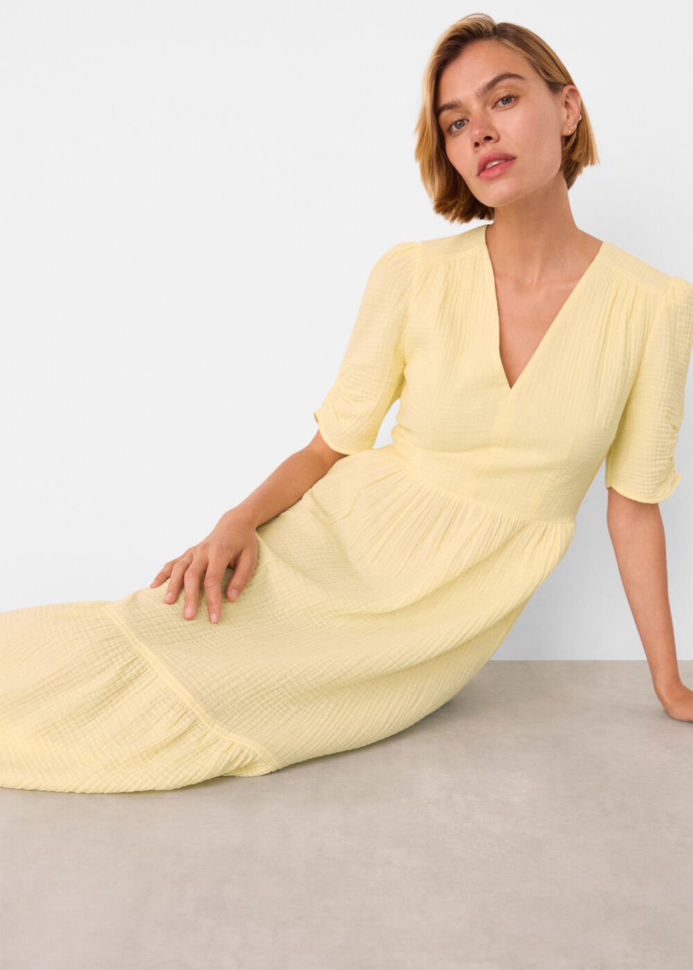Butter Textured Cotton Midi Dress