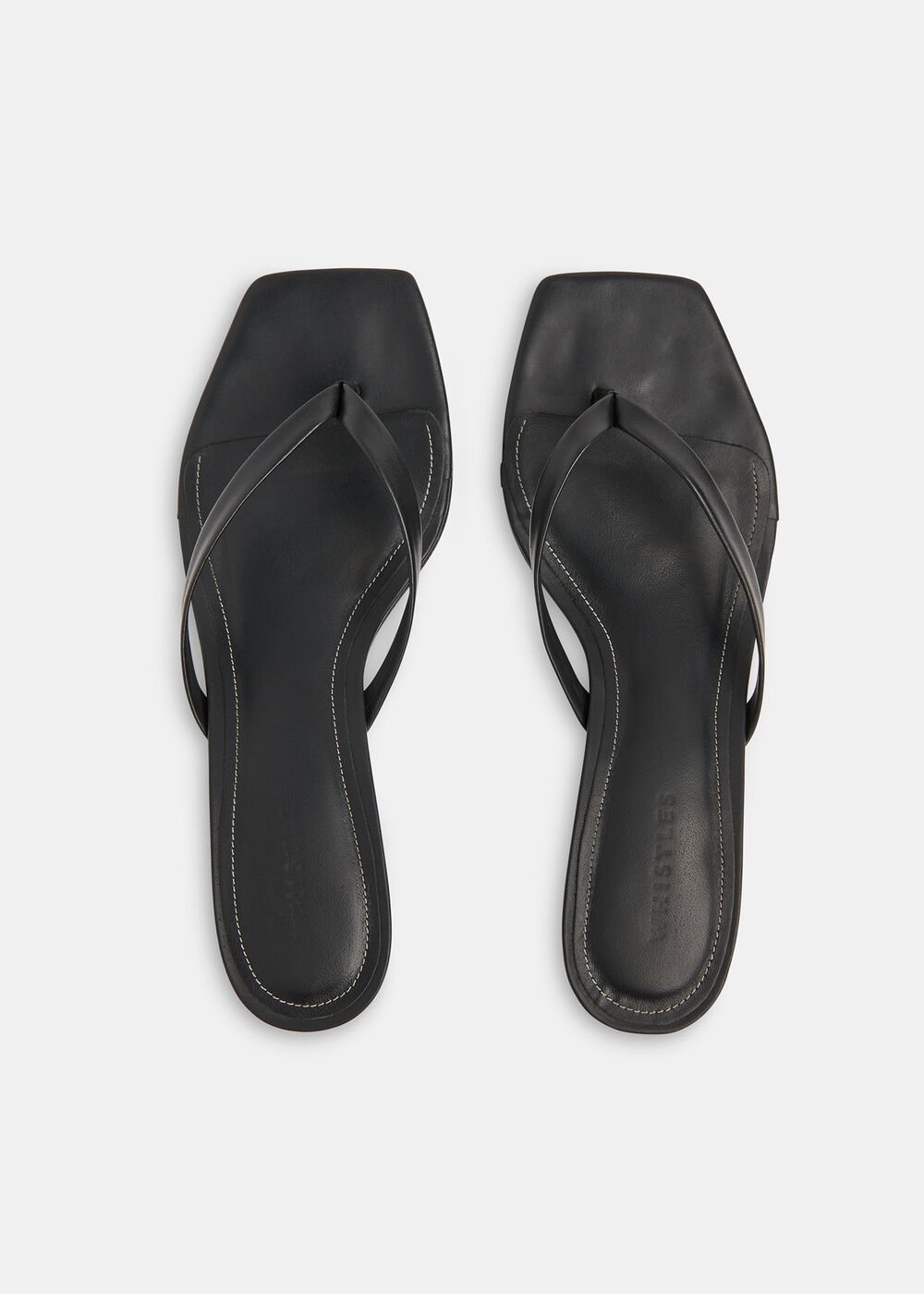 Black Toe Post Kitten Heel Mules