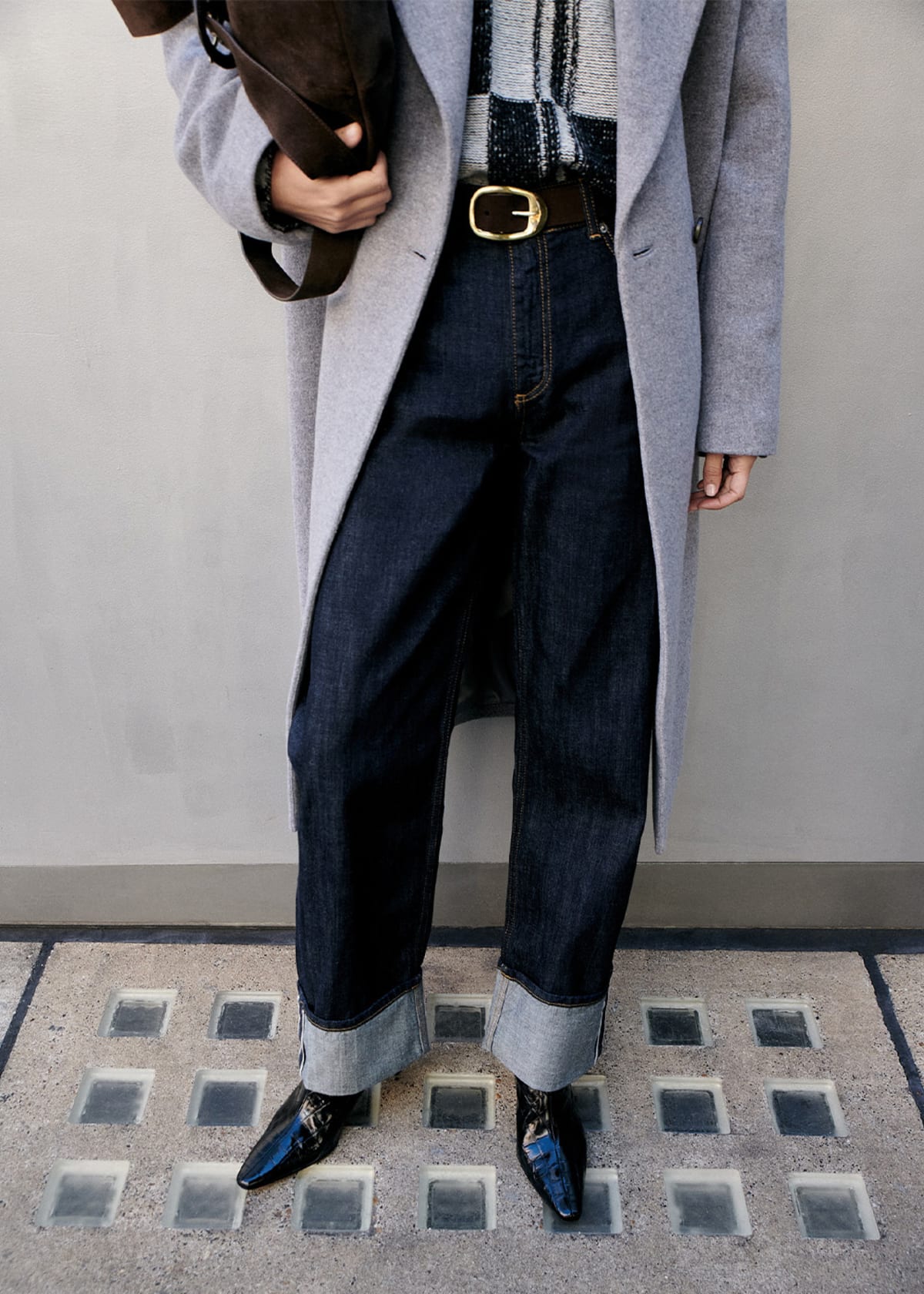 Dark Denim Turn Up Selvedge Jeans