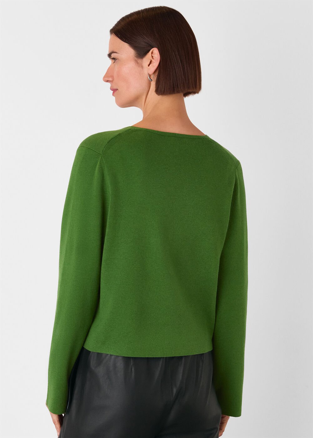 Green V Neck Button Front Cardigan
