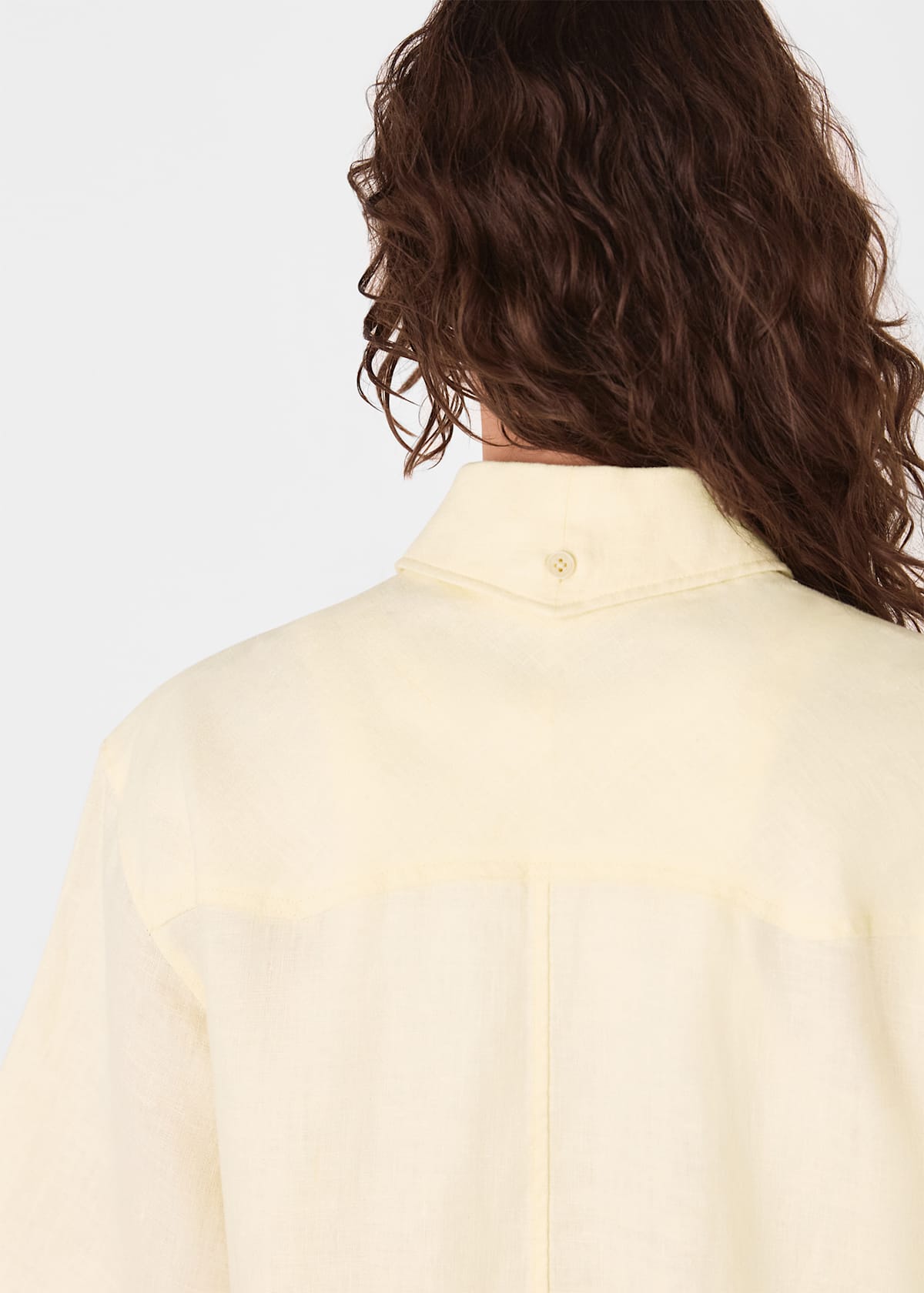 Ivory Linen Western Detail Shirt