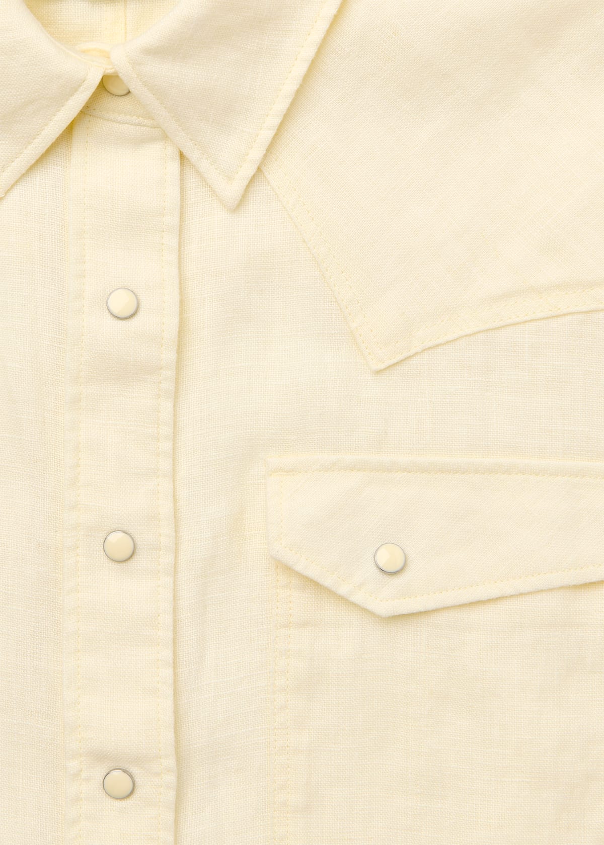 Ivory Linen Western Detail Shirt
