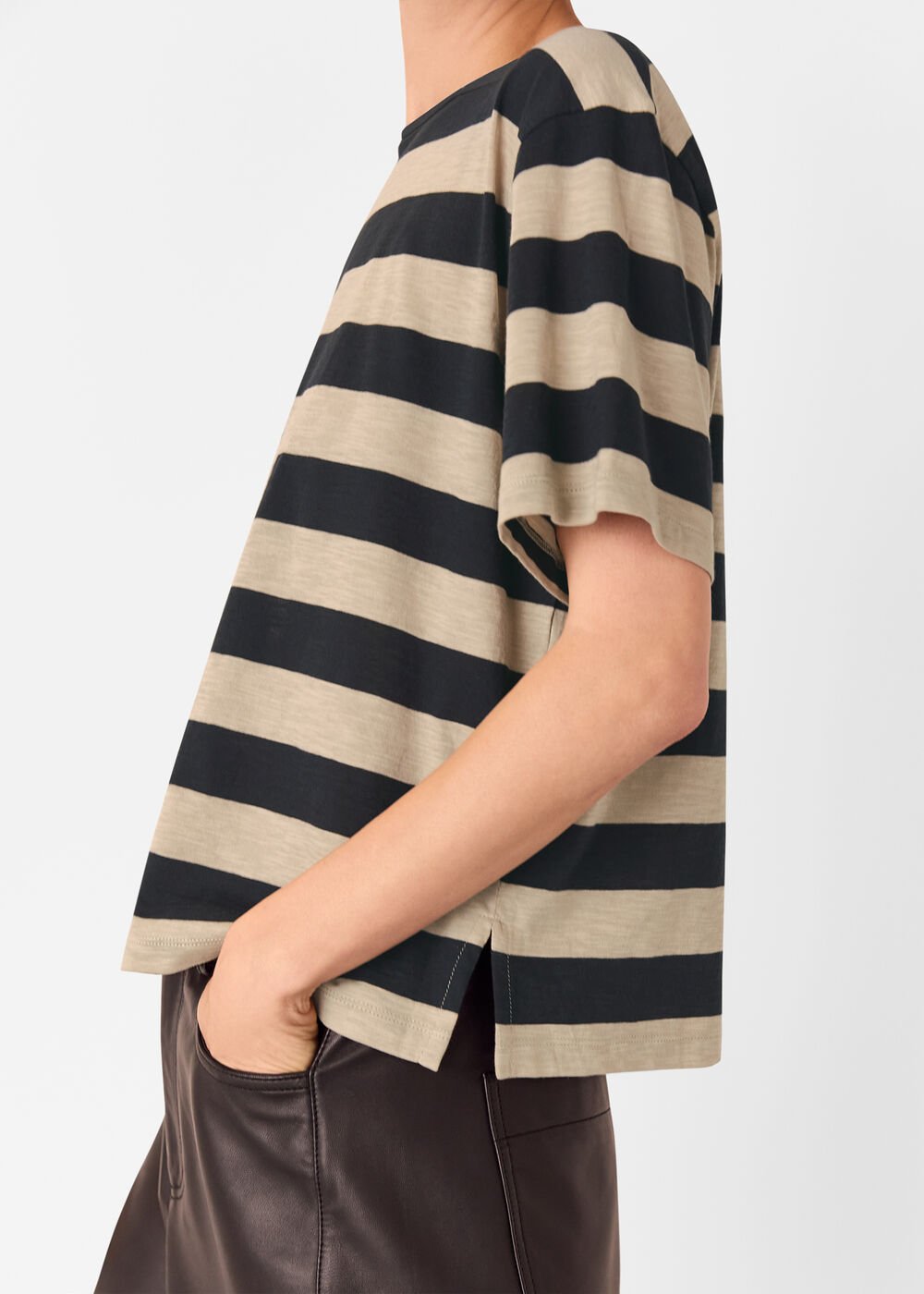 Black/Multi Wide Stripe Tee