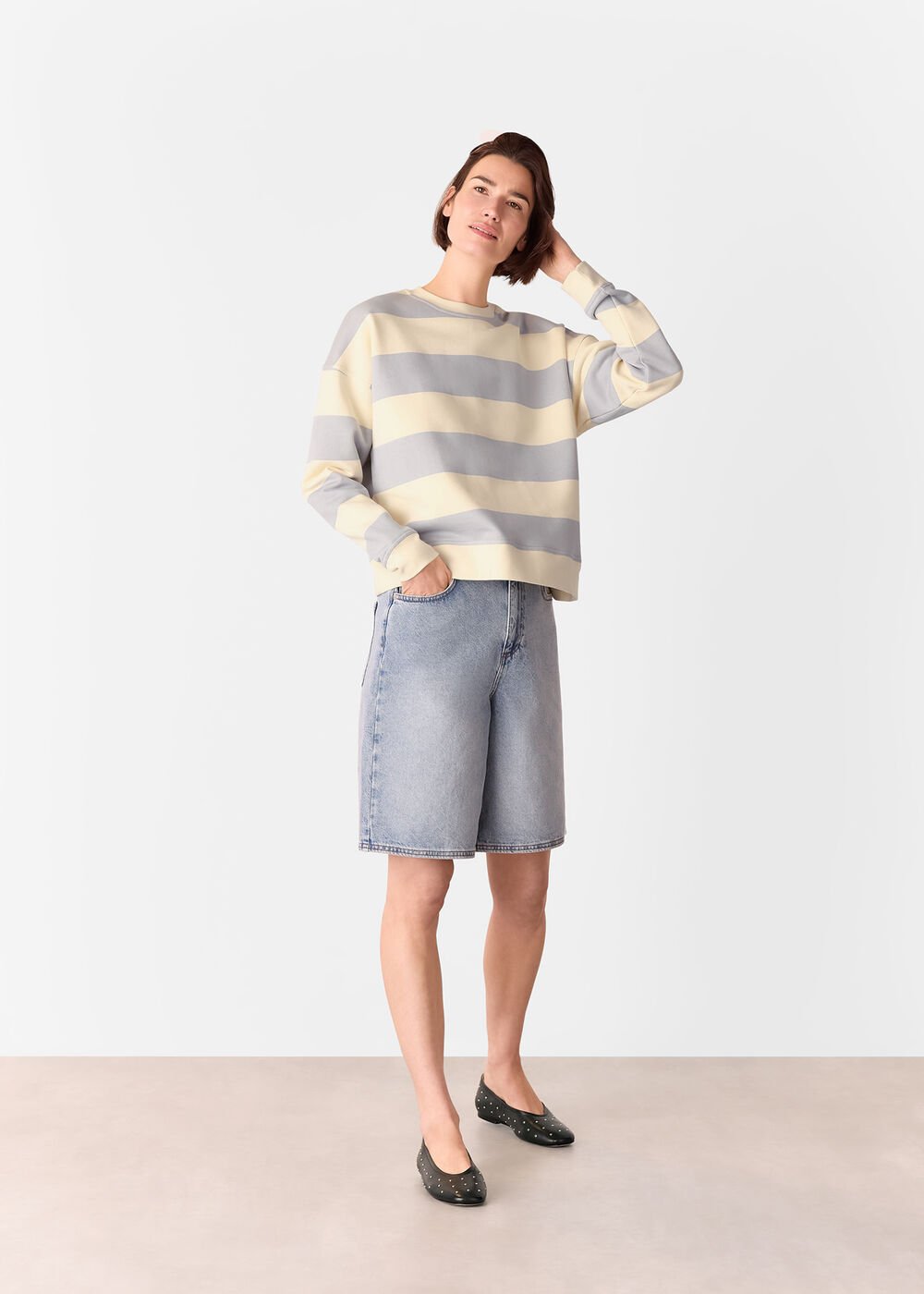 Blue/Multi Wide Stripe Sweat