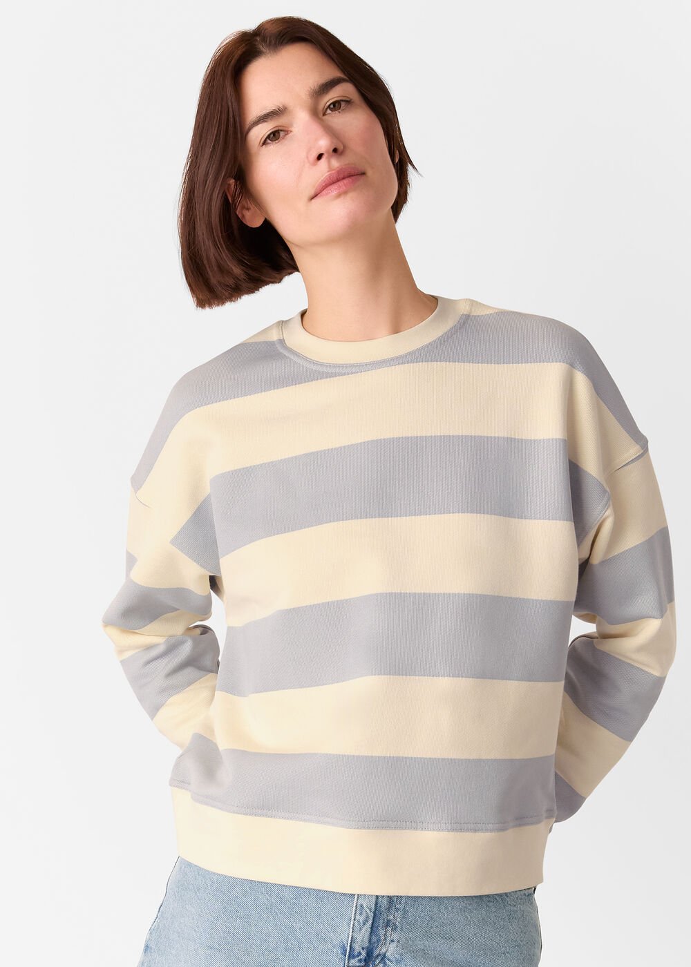 Blue/Multi Wide Stripe Sweat