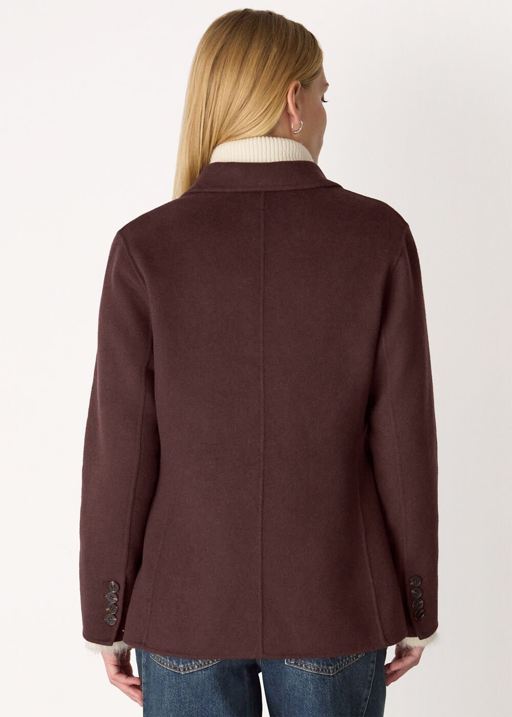 Chocolate Wool Blazer Coat