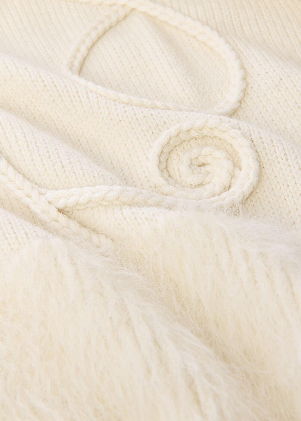 Cream Wool Embroidered Floral Jumper