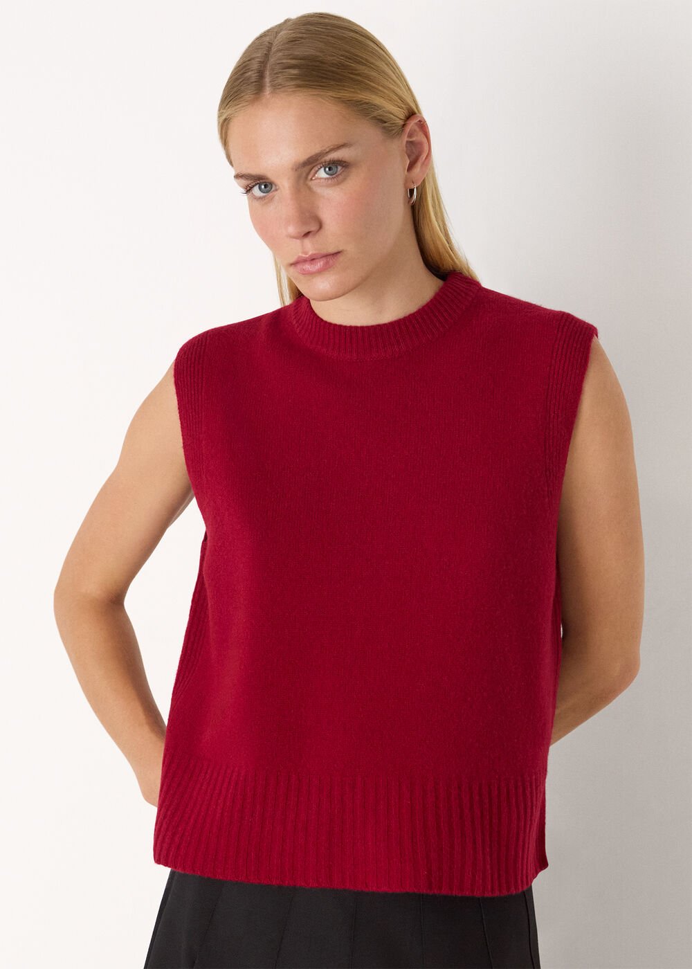 Dark Red Wool Sleeveless Tank