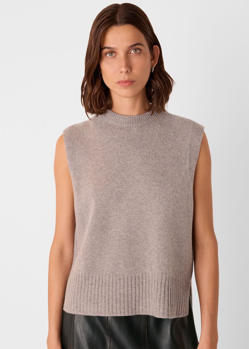Neutral Wool Sleeveless Tank