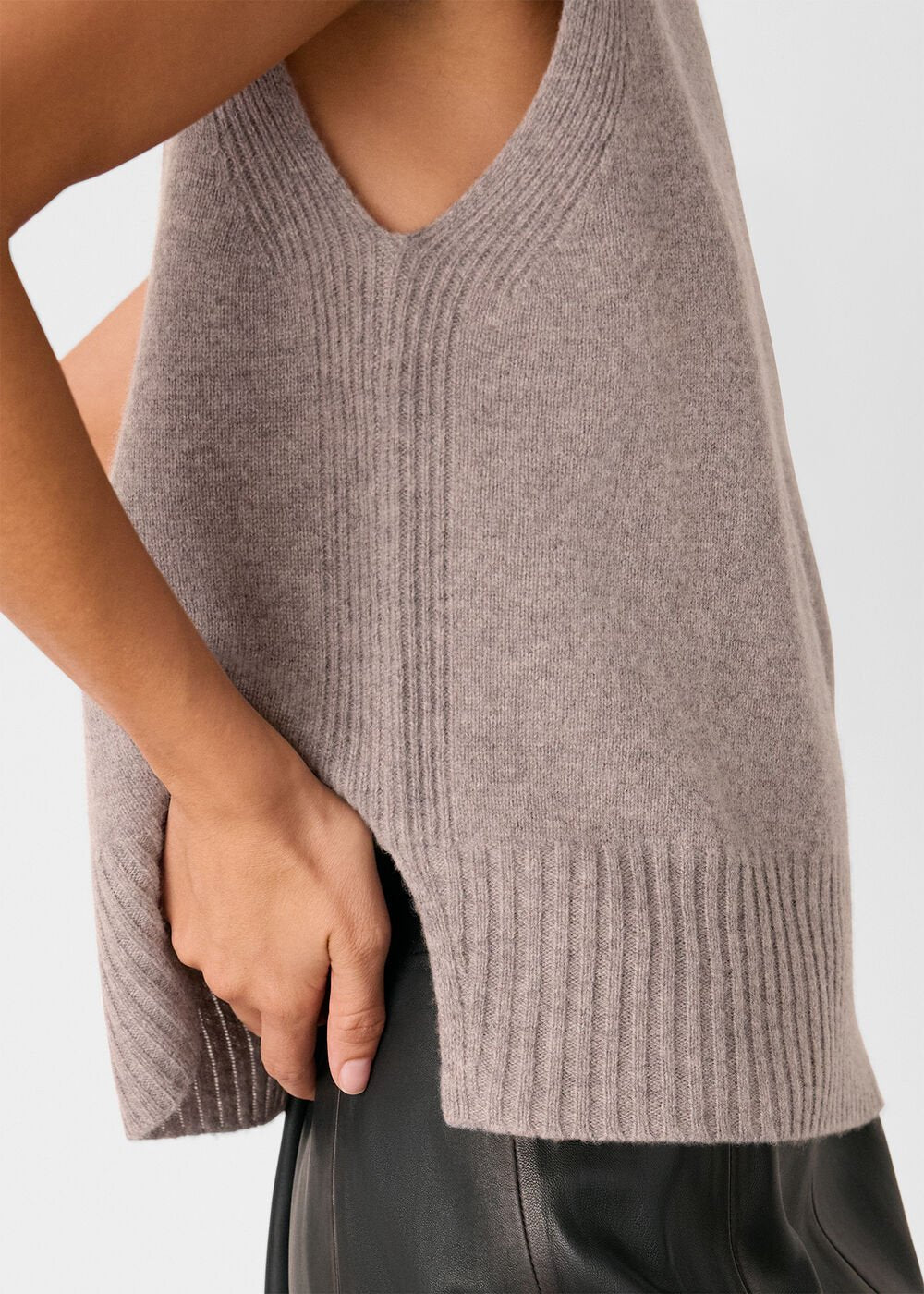 Neutral Wool Sleeveless Tank