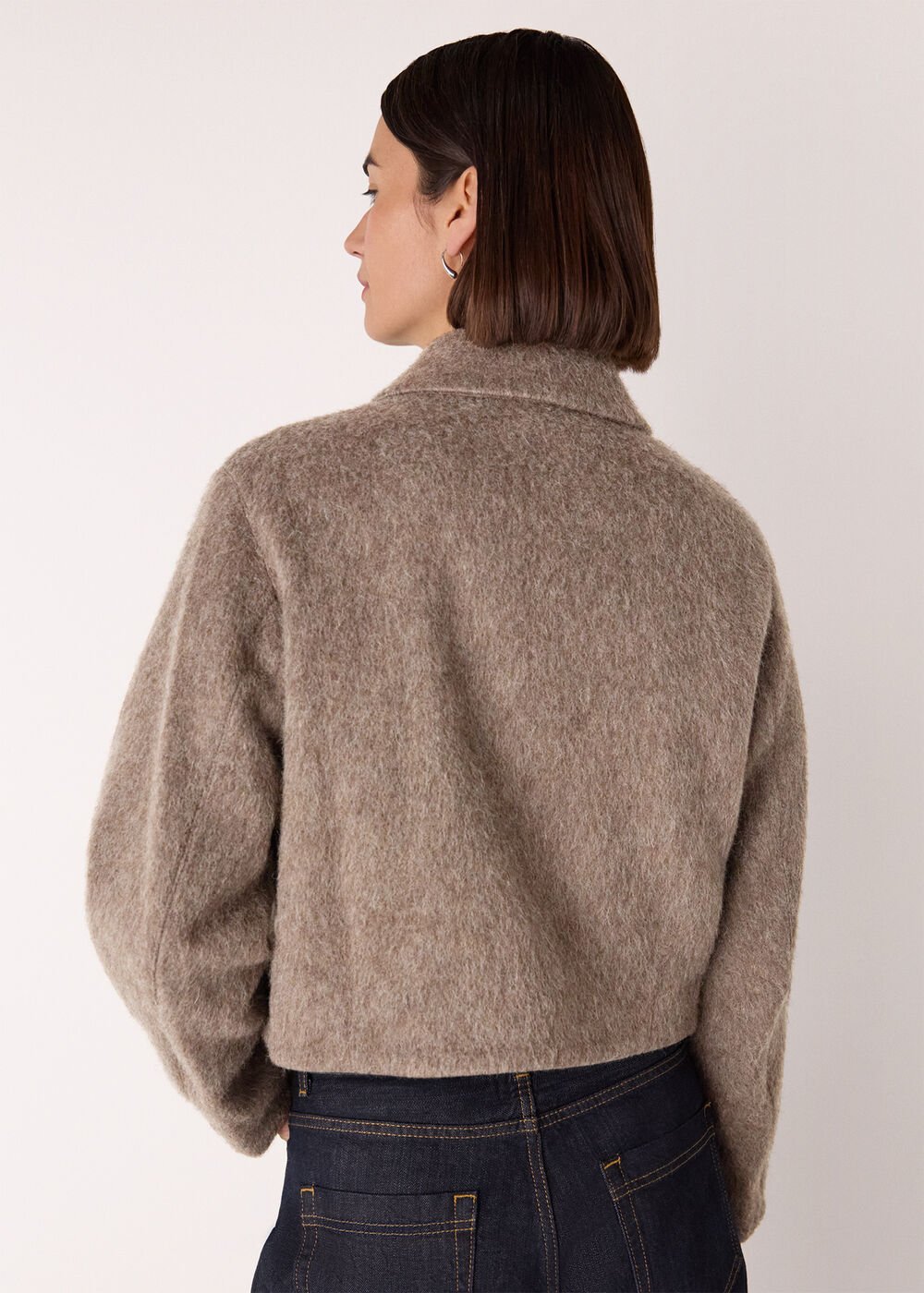 Zip Through Wool Blend Jacket