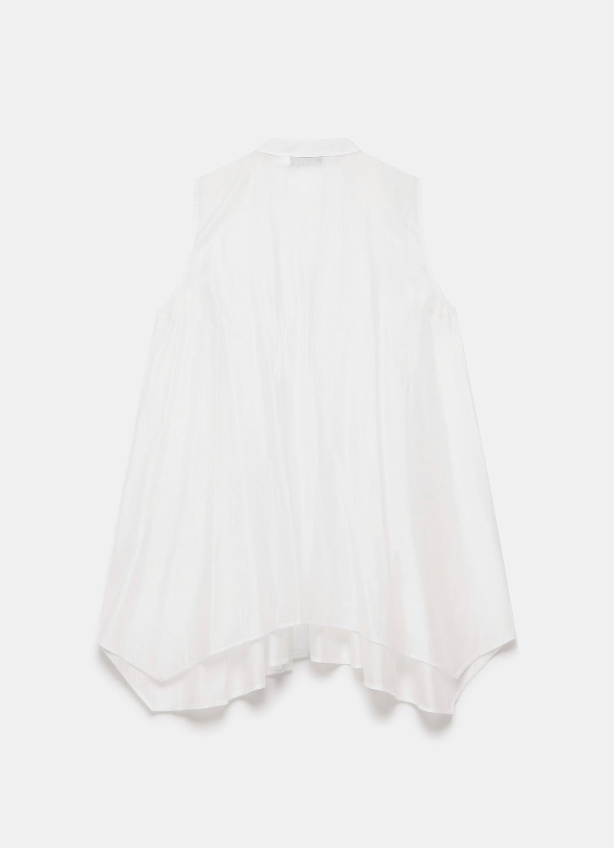 White Sheer Pleat Detail Top