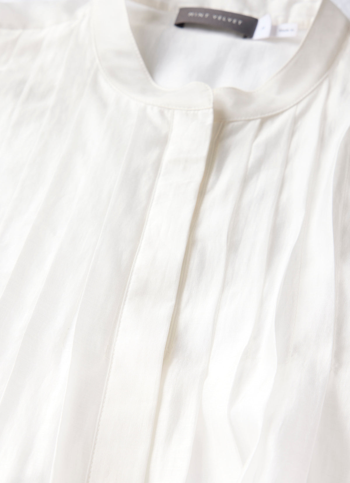 White Sheer Pleat Detail Top