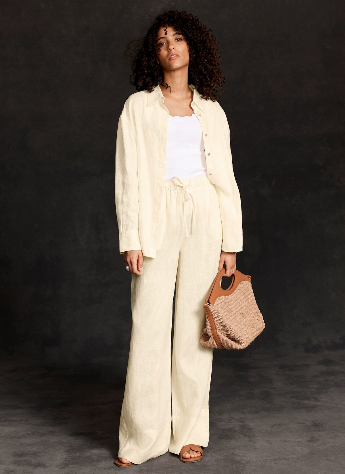 Yellow Linen Long Sleeve Shirt