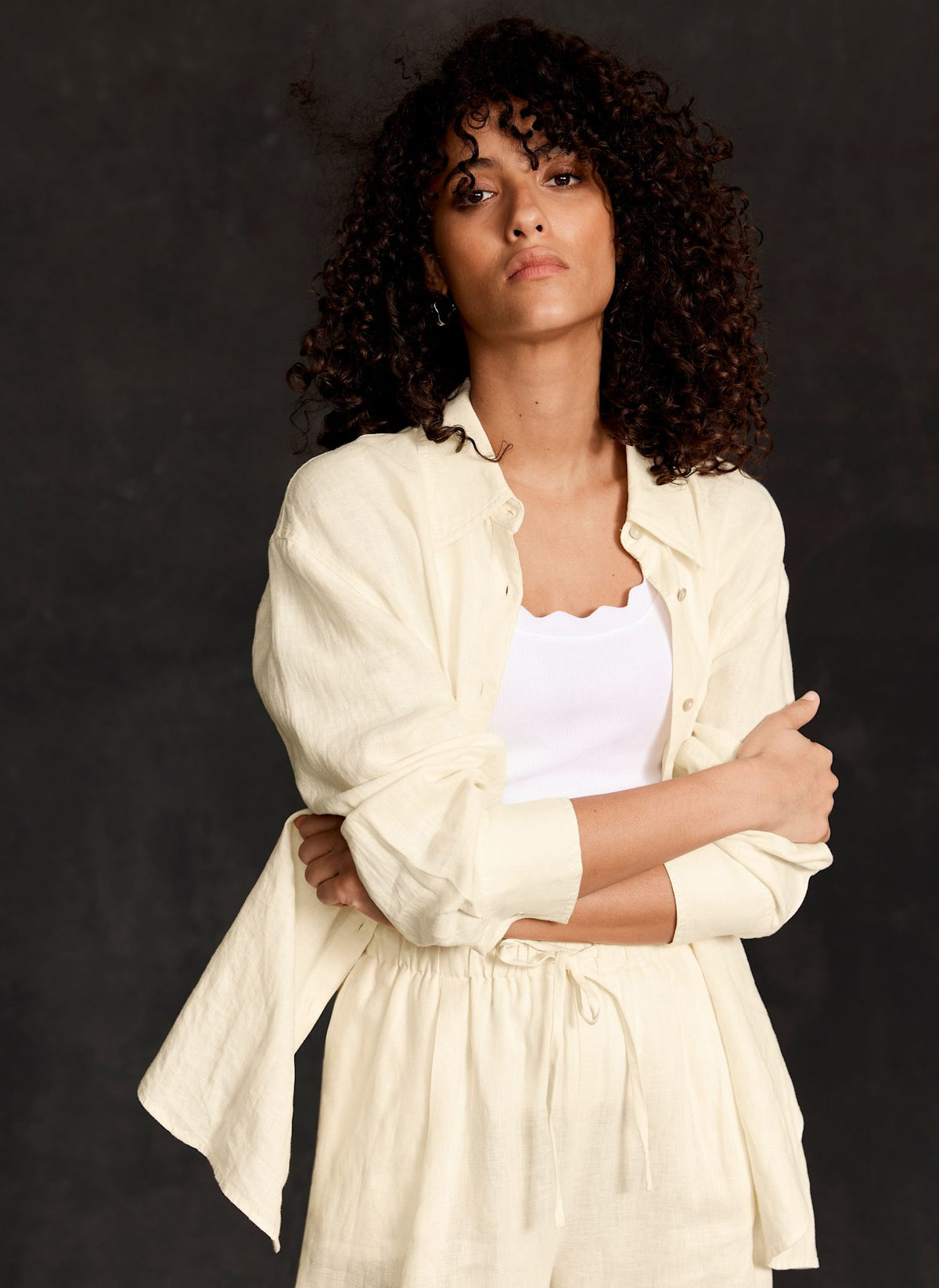 Yellow Linen Long Sleeve Shirt