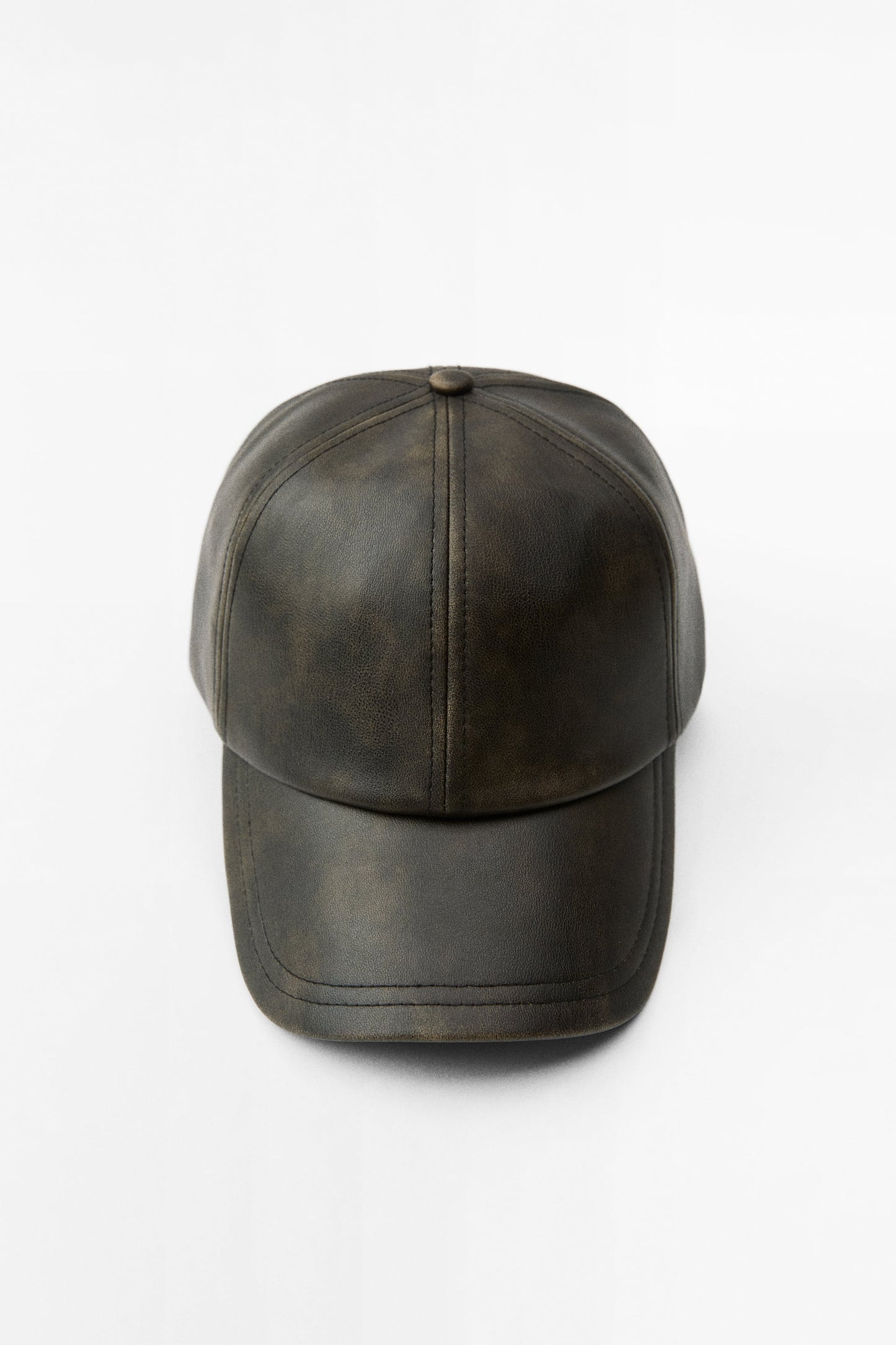 Faux leather cap