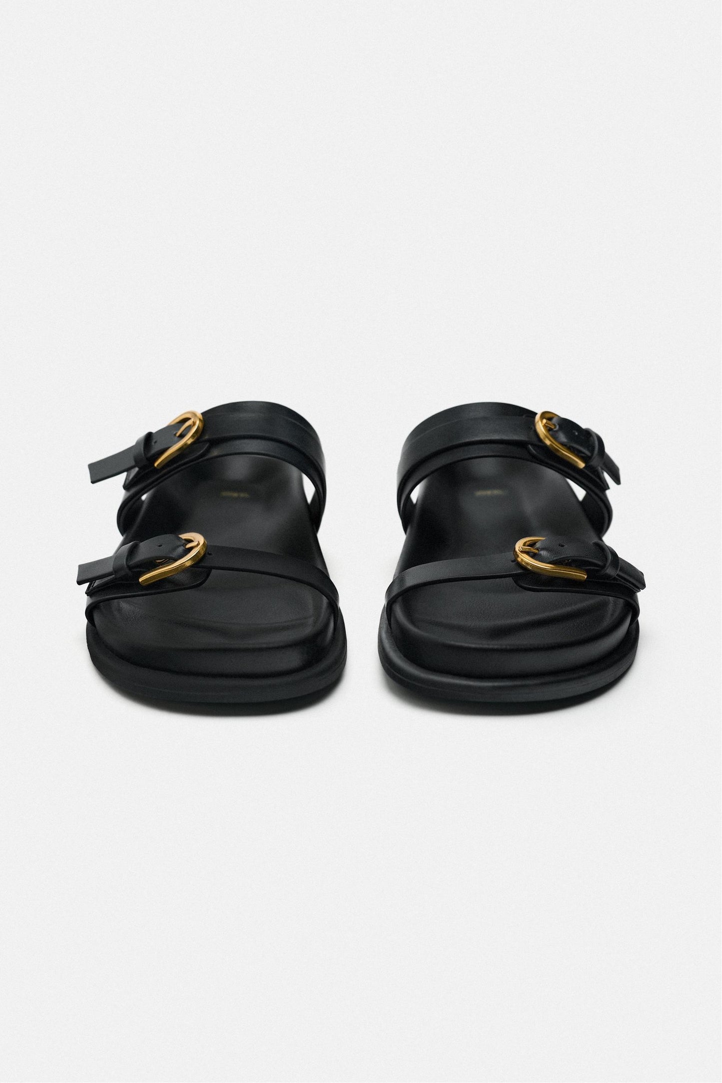 Buckled flat slider sandals
