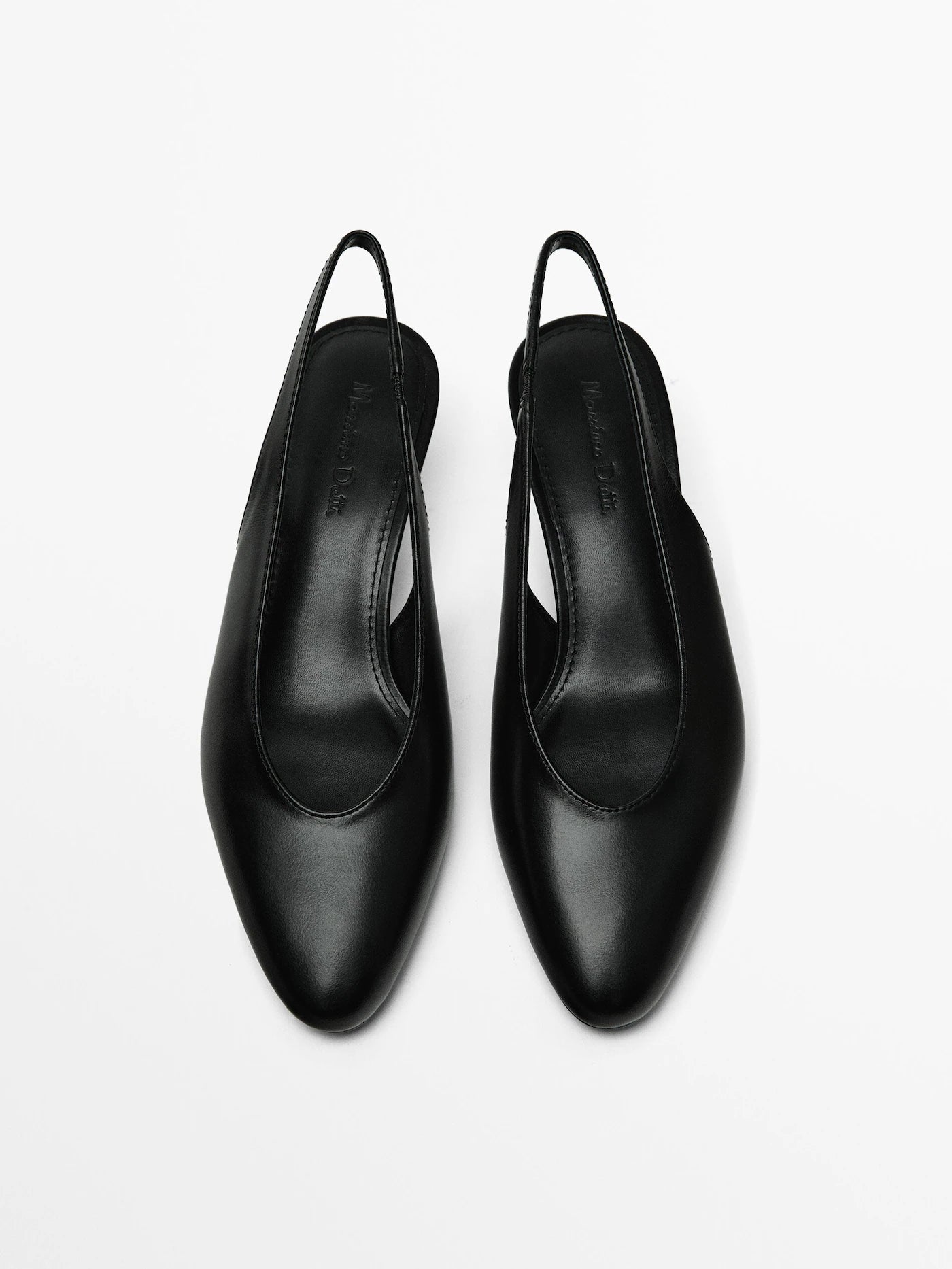 Round toe slingback heeled shoes