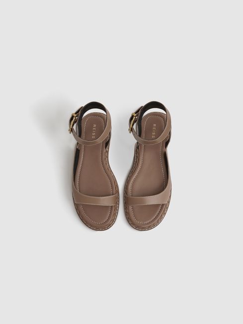 Leather plait detail sandals