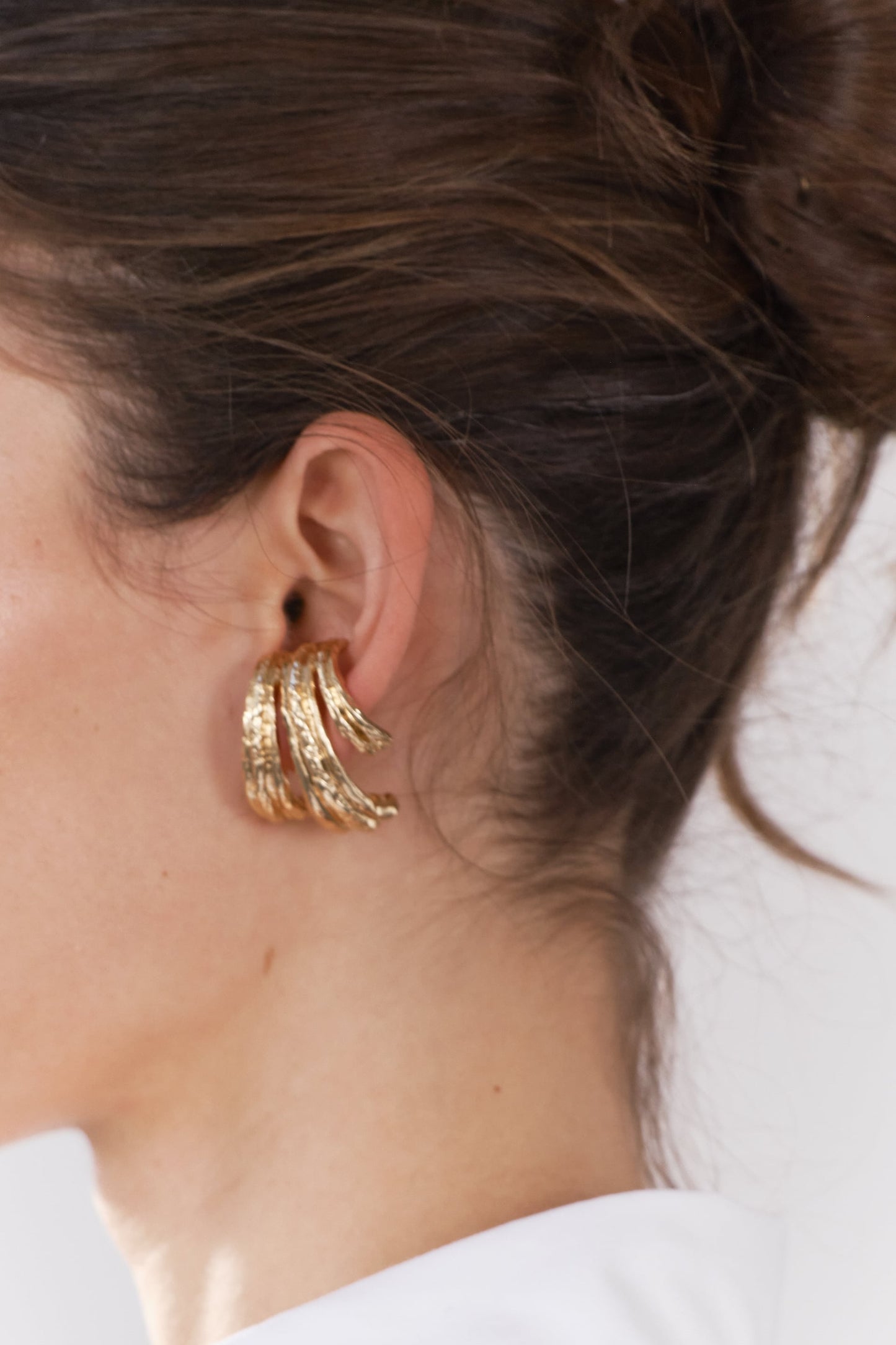 Triple metal earrings