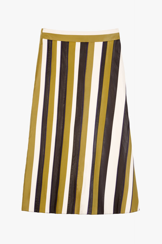 Striped leather skirt