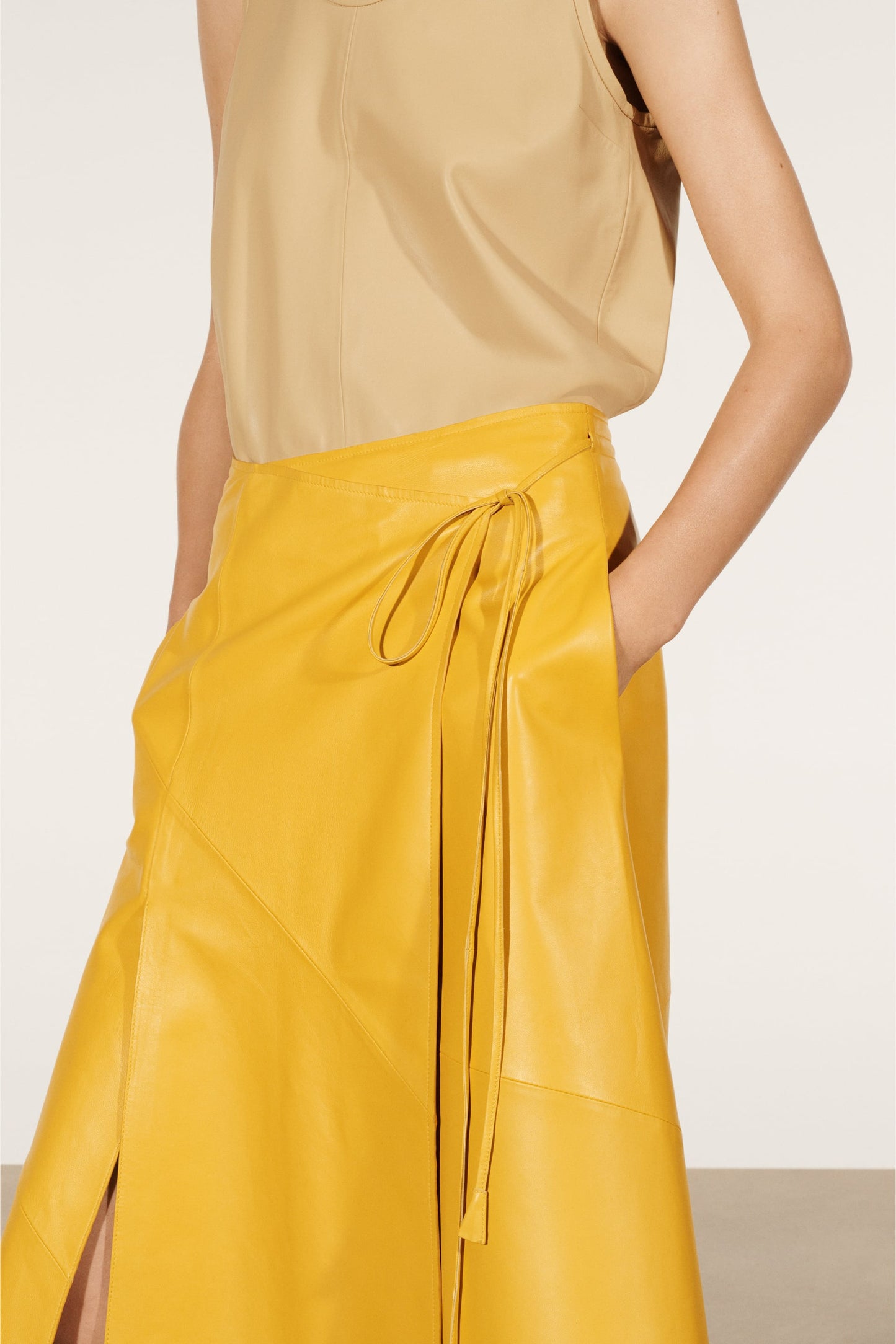 Leather pareo skirt