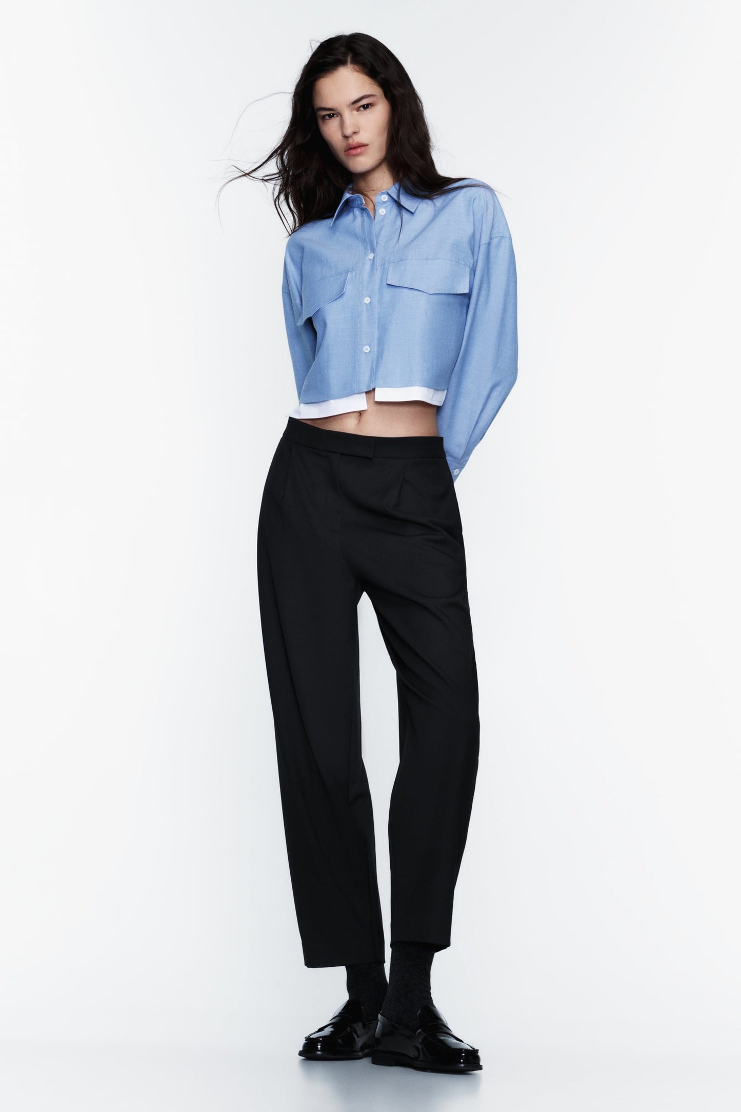 Cropped Oxford shirt