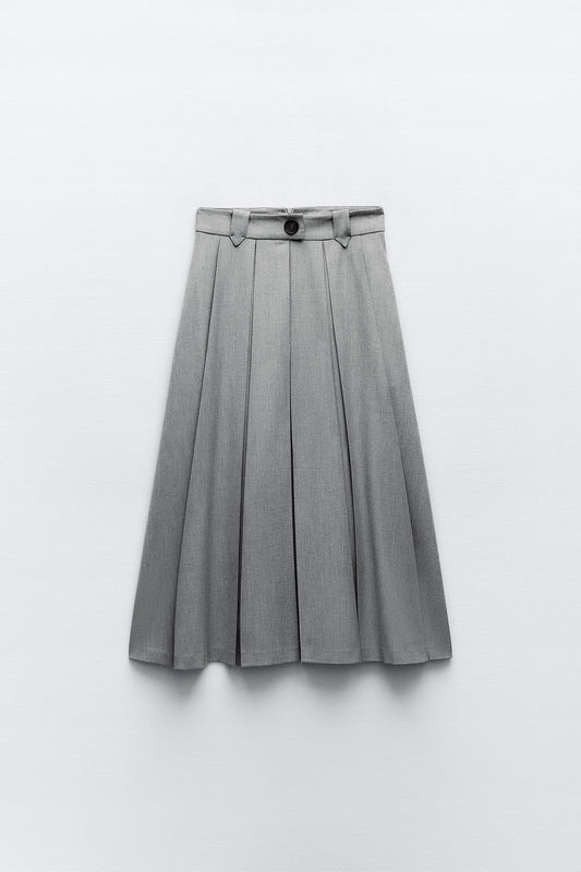 Midi box pleat skirt