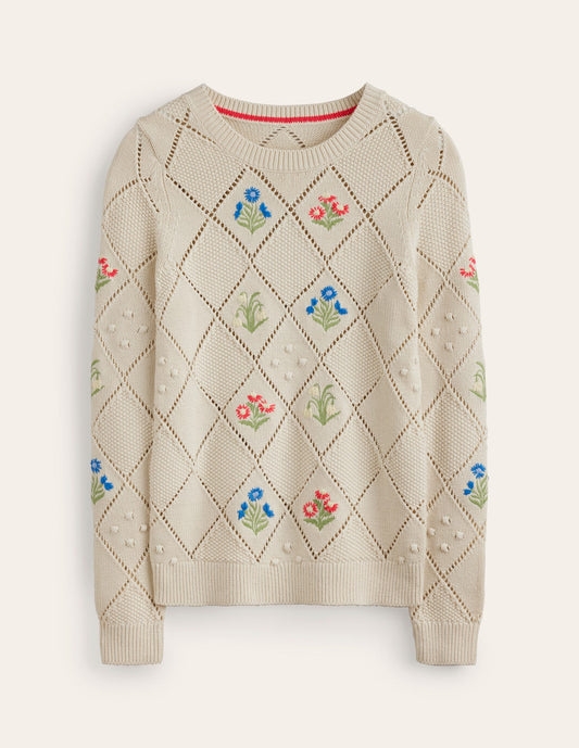 Cotton embroidered jumper