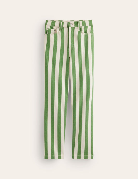 Striped straight jeans