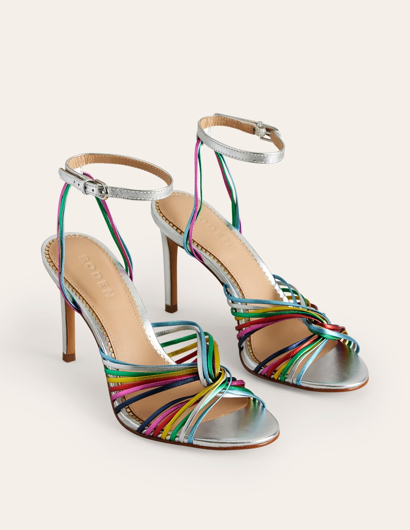 Twist front heeled sandals