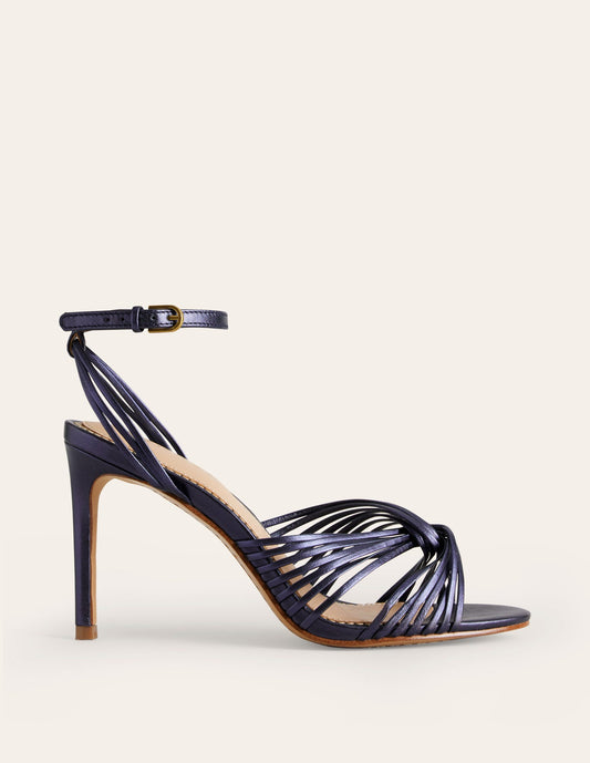 Twist front heeled sandals