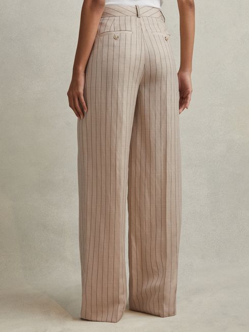 Striped wide leg trousers