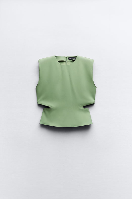 Crepe cut-out top