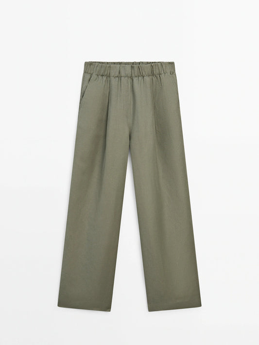 Wide-leg co-ord trousers