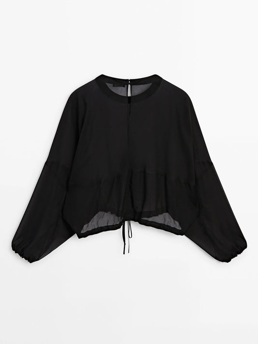 Semi-sheer blouse