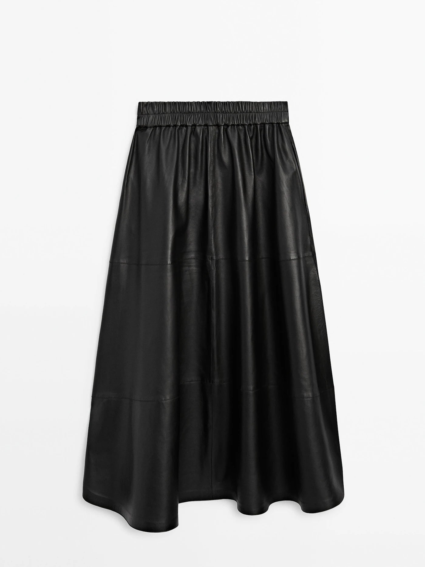 Long nappa leather skirt