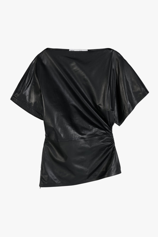 Draped leather top