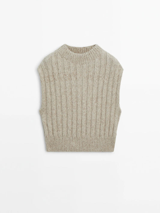 Ribbed knit vest