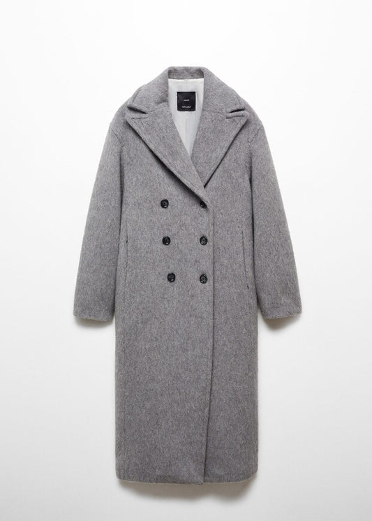 Double-breasted wool coat