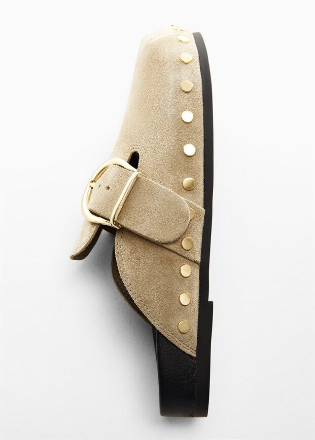 Studded leather clog