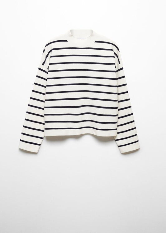 Striped collar sweater top