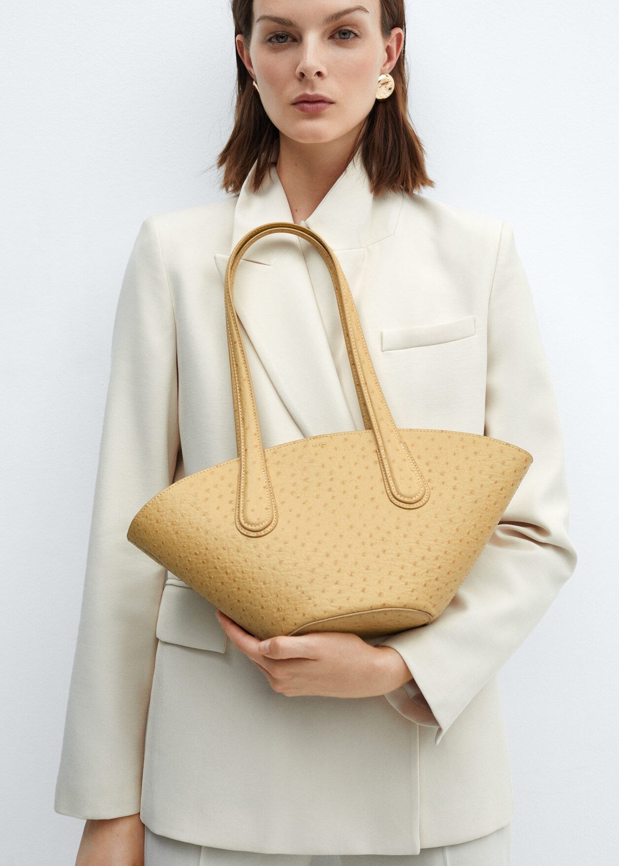Leather-effect shopper bag